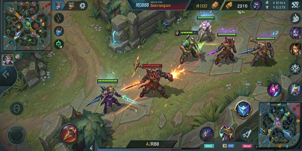 Gameplay seru AJR88 dalam pertarungan MOBA yang intens.