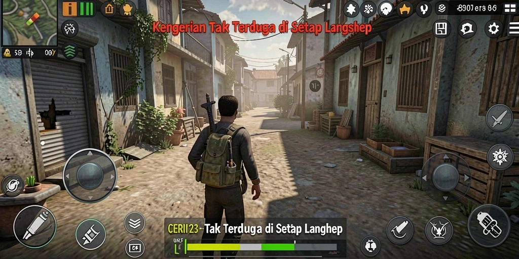 Screenshot CERI123 menampilkan gameplay mencekam dengan suasana gelap dan menakutkan.