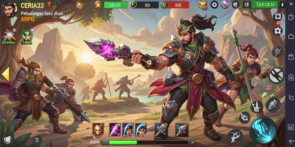 Tampilan aksi seru dalam permainan ARPG CERIA33.