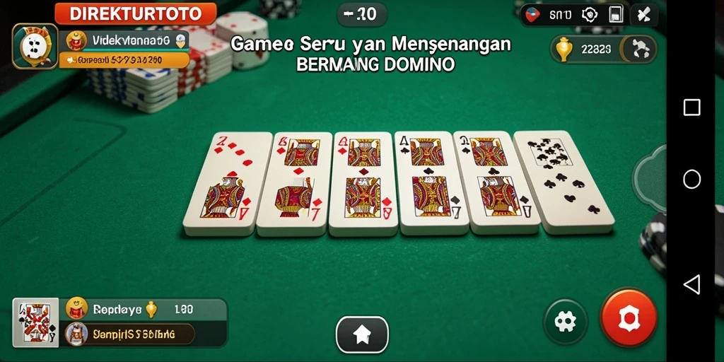 Screenshot DIREKTURTOTO menunjukkan gameplay seru dan interaktif permainan Domino.
