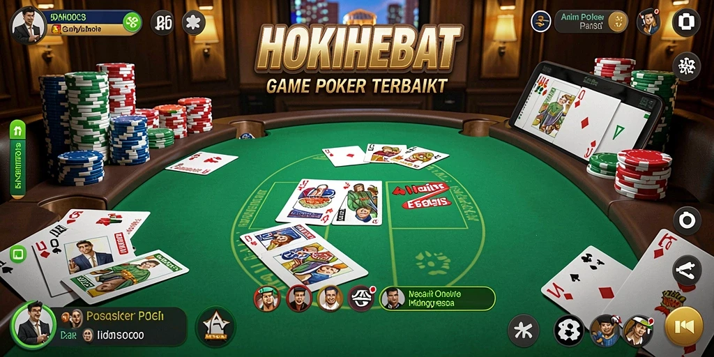 Tangkapan layar HOKIHEBAT menampilkan gameplay Poker yang menarik dan mendebarkan.
