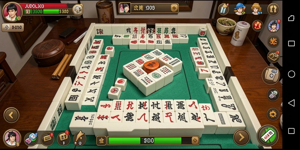 Tampilan menarik dari gameplay JUDOL303 yang menampilkan Mahjong