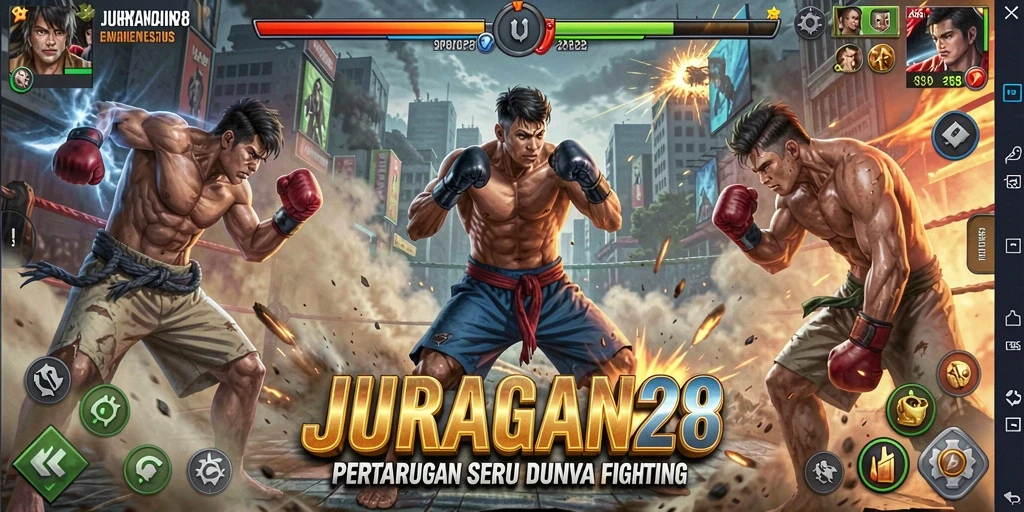 Gameplay seru JURAGAN28 dengan pertarungan yang intens.