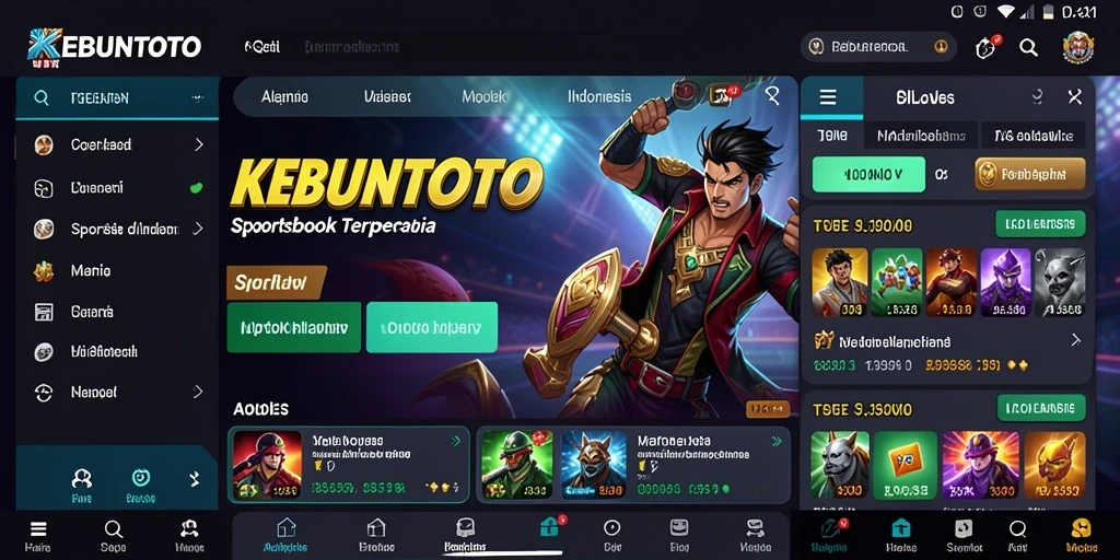 Tampilan gameplay KEBUNTOTO dengan berbagai opsi taruhan.