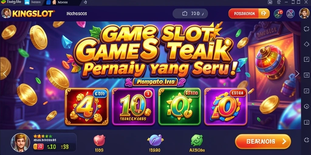 Tampilan gameplay KINGSLOT yang menakjubkan saat memutar mesin slot.