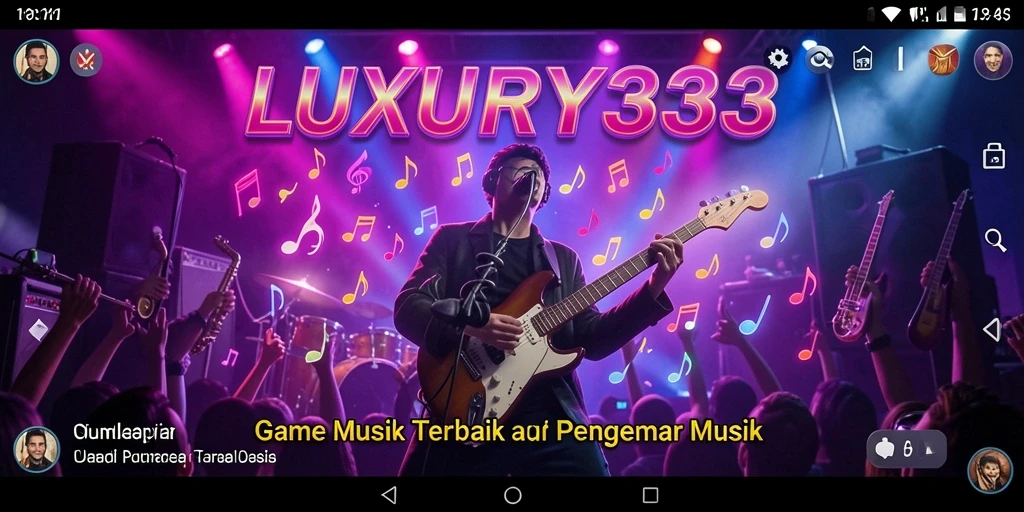 Screenshot gameplay LUXURY333 menampilkan momen seru bermain musik.