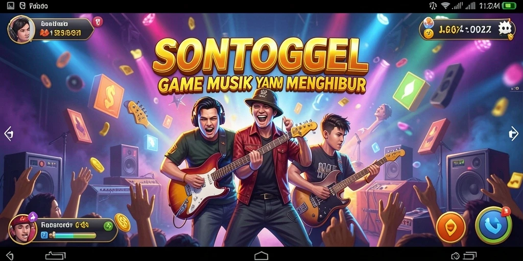 Tampilan gameplay seru di SONTOGEL dengan berbagai lagu.