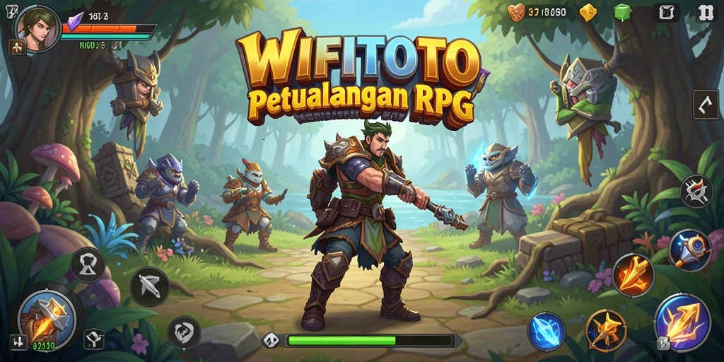 Screenshot utama WIFITOTO menampilkan aksi pertarungan RPG yang seru.