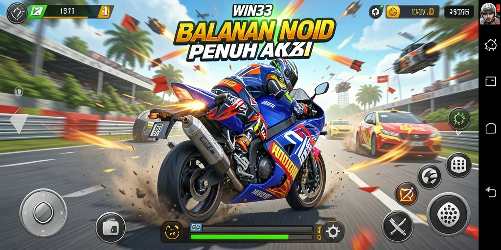 Gameplay mendebarkan dalam balapan motor WIN33.